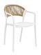 Καρέκλα Εξωτερικού Χώρου Rattan Donna Άσπρο/φυσικό 56x54x81εκ.