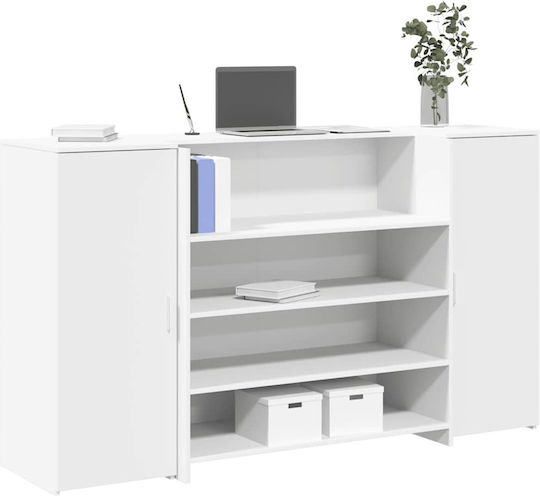 vidaXL Professional Office Reception Desk P180xW50xH103.5cm with Cabinet