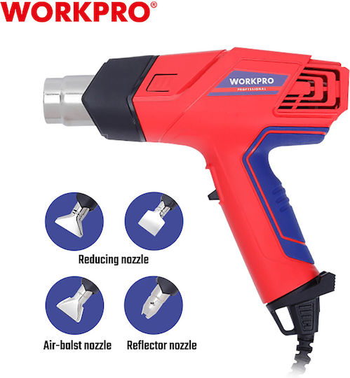 WorkPro WP474000CE Πιστόλι Θερμού Αέρα 2000W με Ρύθμιση Θερμοκρασίας εως και 400°C