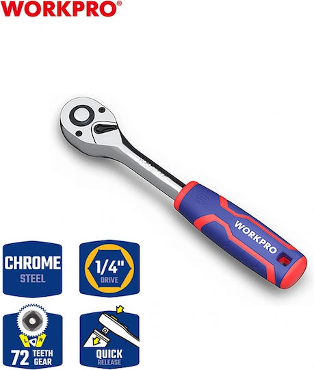 WorkPro Ratschen 72 Zähne mit Vierkant 1/4"
