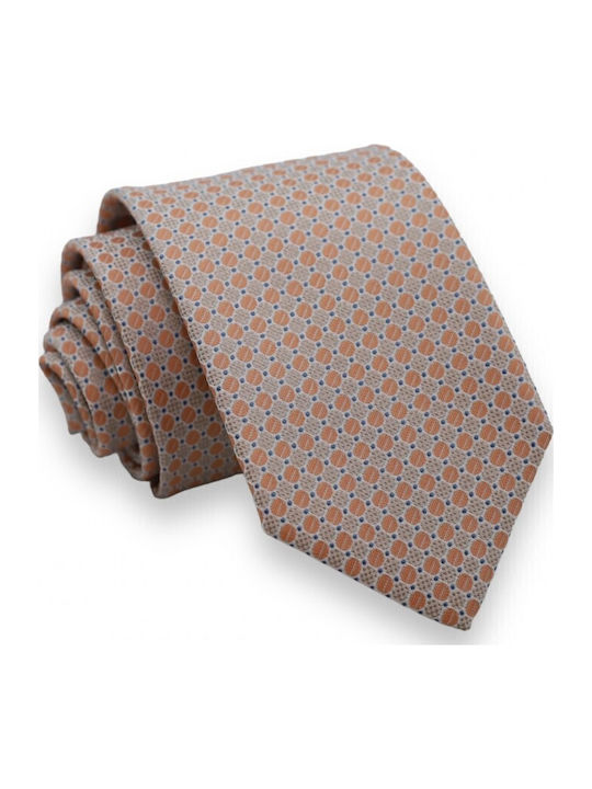 Beige Orange Tie Round Design 6/7.5cm