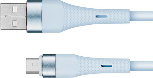 Cablu USB MicroUSB 1 M Silicon Albastru Kruger&matz Basic