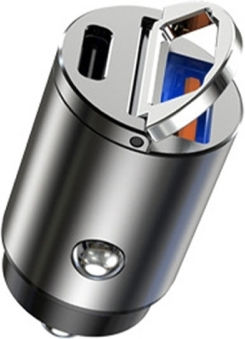 Fast Car Charger One Swipe Two Cigarette Conversion Plugs Model Pd+pd Tarnish