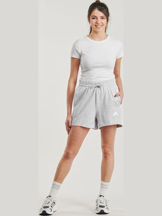 Essentials 3-Stripes Γυναικείο Αθλητικό Σορτς Γκρι