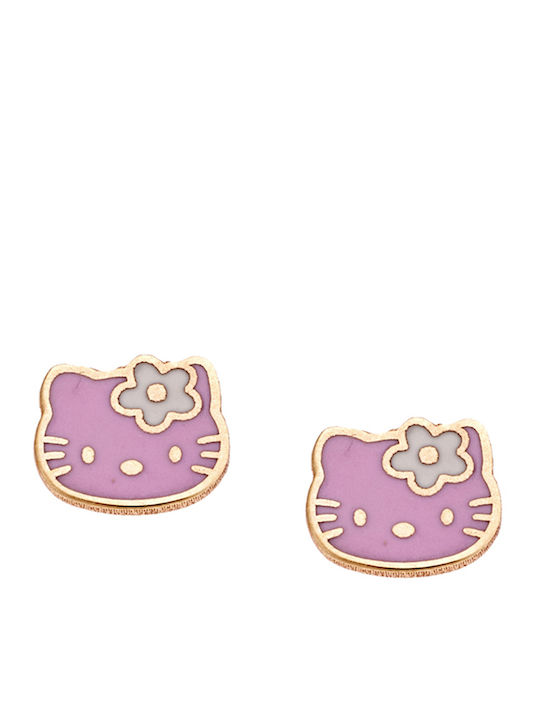 Kids Earrings Gold 9 Carats Enamel