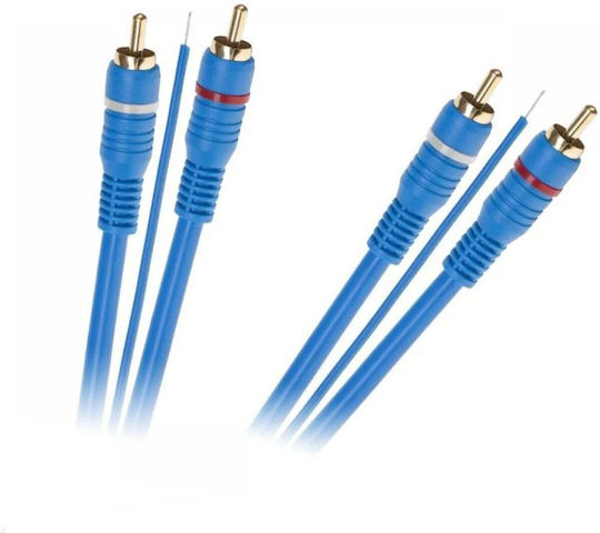 Кабел 2 X RCA 2 X RCA + ядро 5м