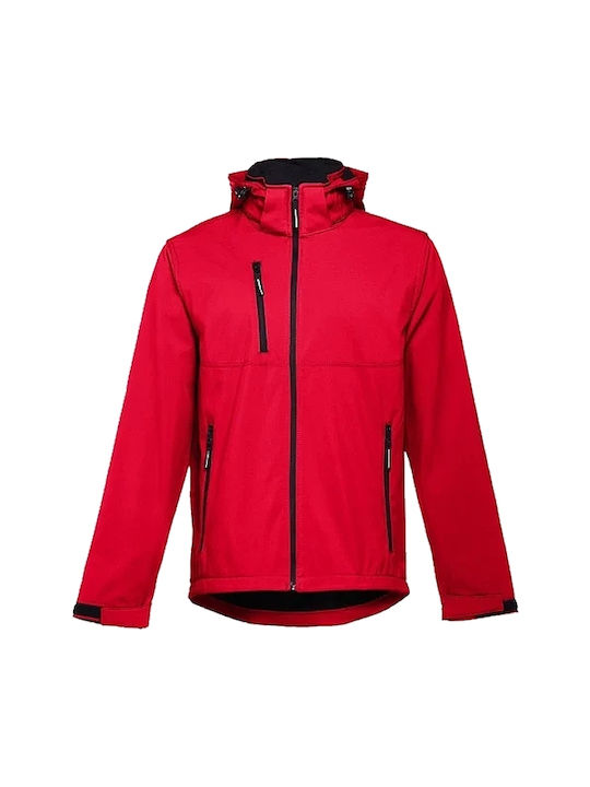TH Clothes Bărbați Jachetă de lucru Softshell cu căptușeală din polar Roșu