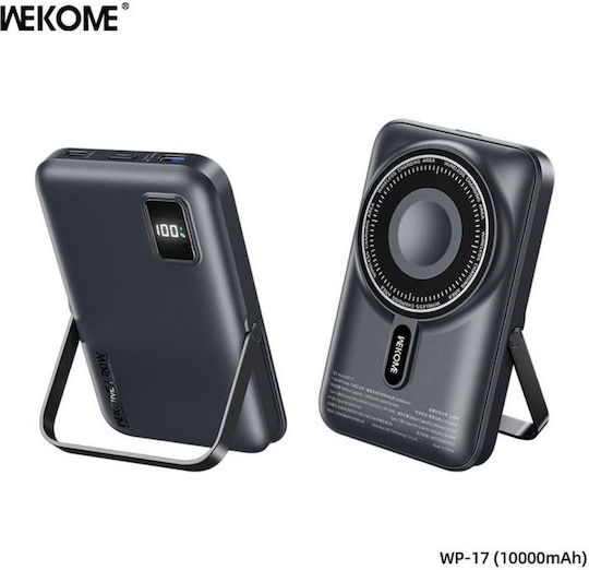 WK WP-17 MagSafe Power Bank 10000mAh 20W με 2 Θύρες USB-C Power Delivery Μαύρο