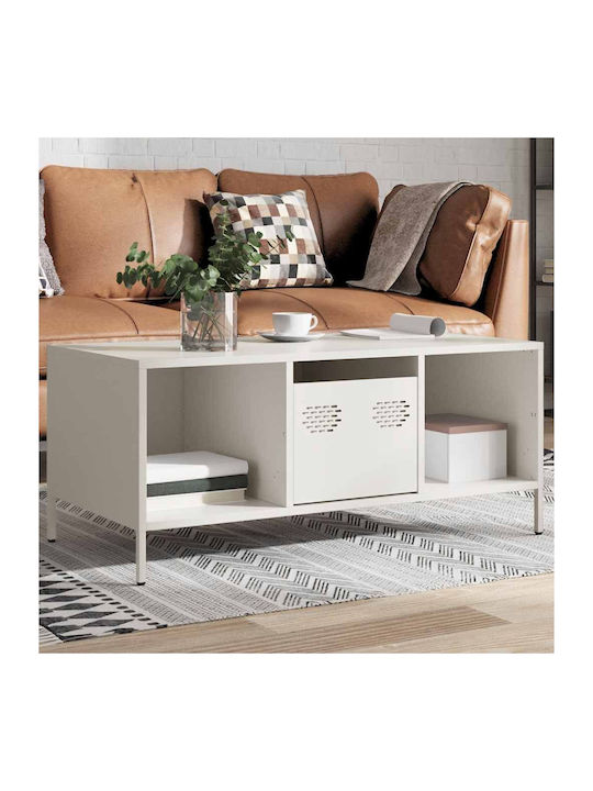 Rectangular Coffee Table Metal White L101.5xW50xH43.5cm.