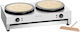 Karni Double Commercial Electric Crepe Maker 6kW with Stove Ø40cm