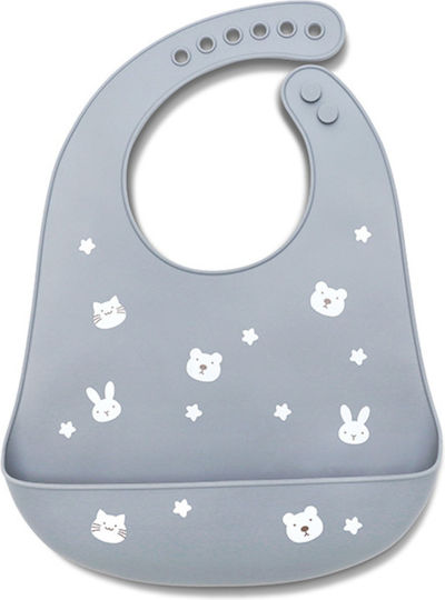 Lorelli Waterproof Bib Silicone with Pocket Natural Grey