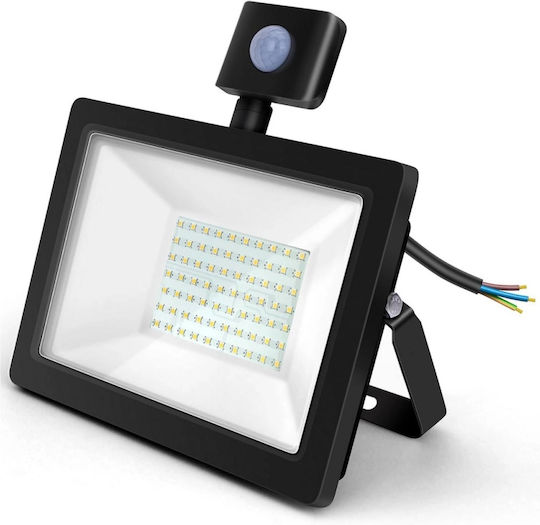 Aigostar Στεγανός Προβολέας LED 50W Φυσικό Λευκό 4000K με Αισθητήρα Κίνησης IP65