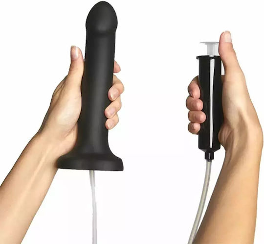 Strap On Me Dildo Реалистично дилдо с Вендуза и Възможност за Еякулация Черен 18см