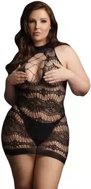 Desire Plus Size Minikleid aus ausgefranstem Stoff