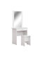 Schminktisch Crystel Hölzern White mit Spiegel 74x39x155cm