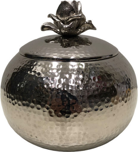 Karvounis Φοντανιέρα Metallisch mit Deckel 16.5x16.5x15cm Silber Karvounis Φοντανιέρα Metallisch mit Deckel 16.5x16.5x15cm Silber