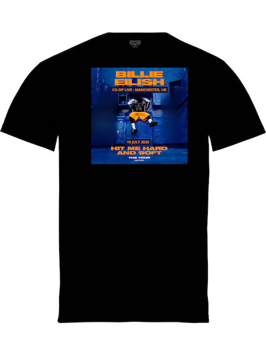 Adult Black T-Shirt by Pegasus with Billie Eilish World Tour 2025 Print
