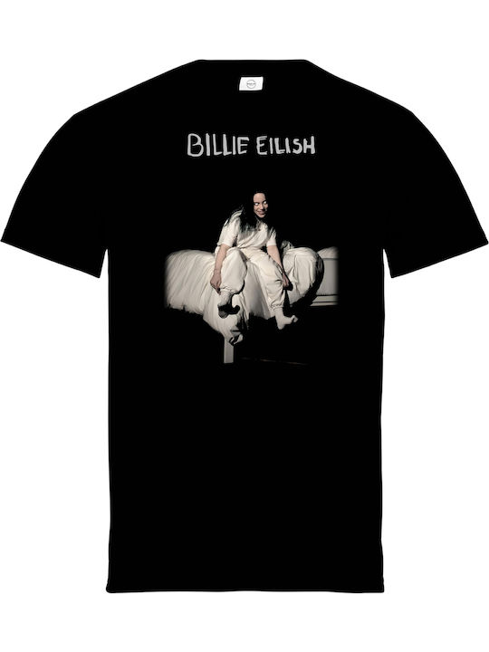 Adult Black T-Shirt by Pegasus with Billie Eilish Print