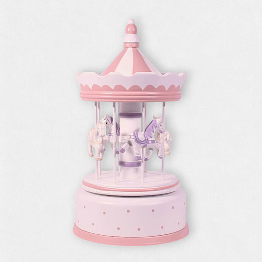 Carusel din lemn „Carusel Roz de Țară” 27 X 29 X 53cm