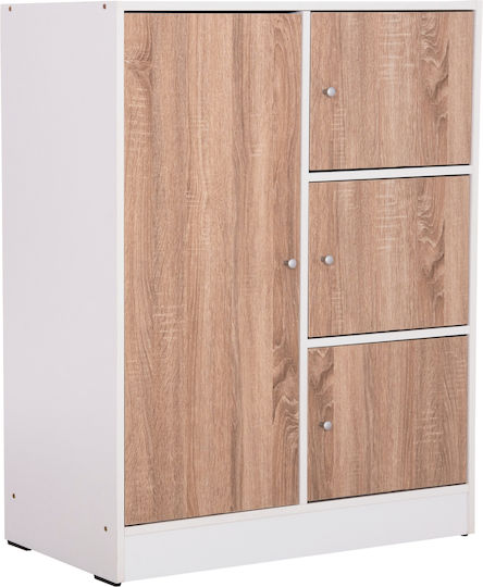 Επιδαπέδιο Ντουλάπι Sonama Oak-λευκή Μελαμίνη 80x39.5x99.5εκ. Επιδαπέδιο Ντουλάπι Sonama Oak-λευκή Μελαμίνη 80x39.5x99.5εκ.