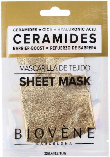 Biovene Mască Pentru Față Din Cearșaf Cu Ceramide Și Acid Hialuronic 20ml