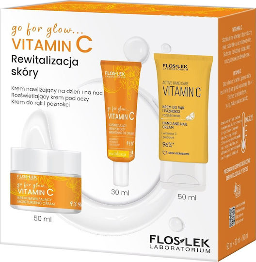 FlosLek Vitamin C Hautpflege-Set für Feuchtigkeitsspendung & Aufhellung 3 Stück