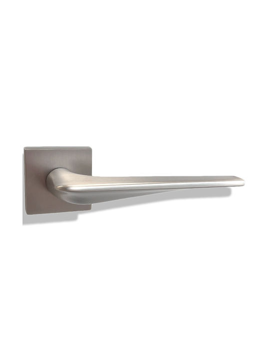 Deco Ceramica Πόμολο Μεσόπορτας με Ροζέτα Ματ Νίκελ