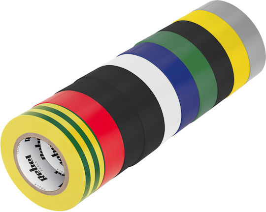 Rebel Adhesive Insulation Tapes Set 10 Pieces 0.13 Mm X 19 Mm X 20 Yd Mixed Colours