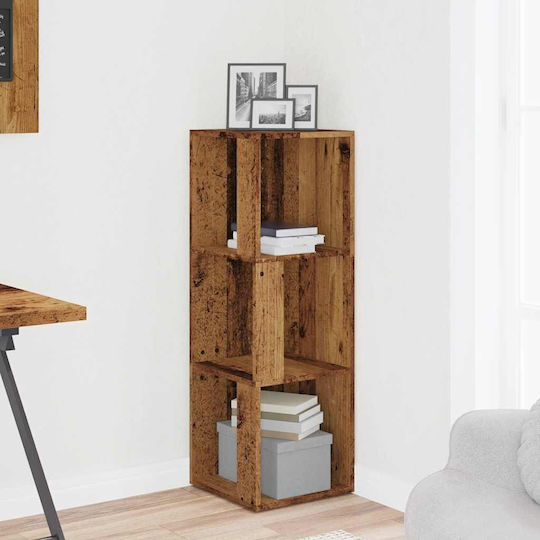 Corner Bookcase Old Wood 33x33x100cm