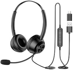 NewBee H368 On Ear Multimedia Ακουστικά με μικρόφωνο και σύνδεση USB-A / USB-C