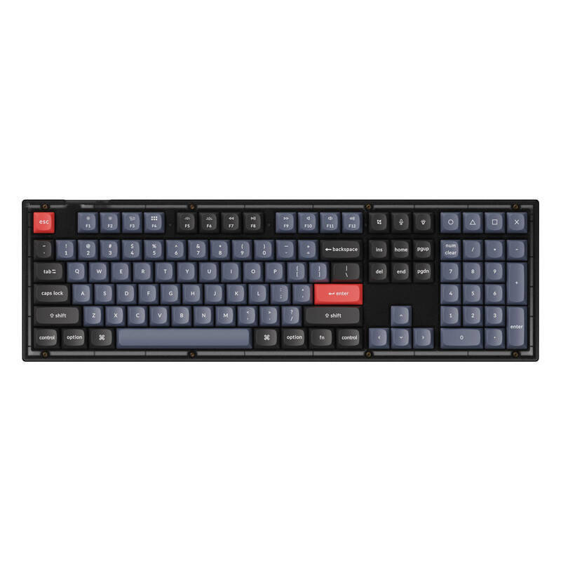 Keychron V6 QMK/VIA RGB Knob Brown Switch Mechanical Keyboard (μαύρο)