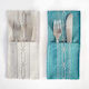 F L Cutlery Holders in Mint White