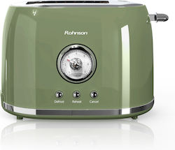Rohnson Nostalgia Φρυγανιέρα 2 Θέσεων 800W Πράσινη