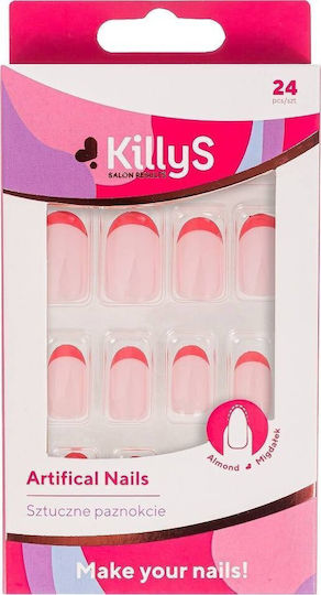 Killys Tips Νυχιών Γαλλικού σε Ροζ Χρώμα 24τμχ