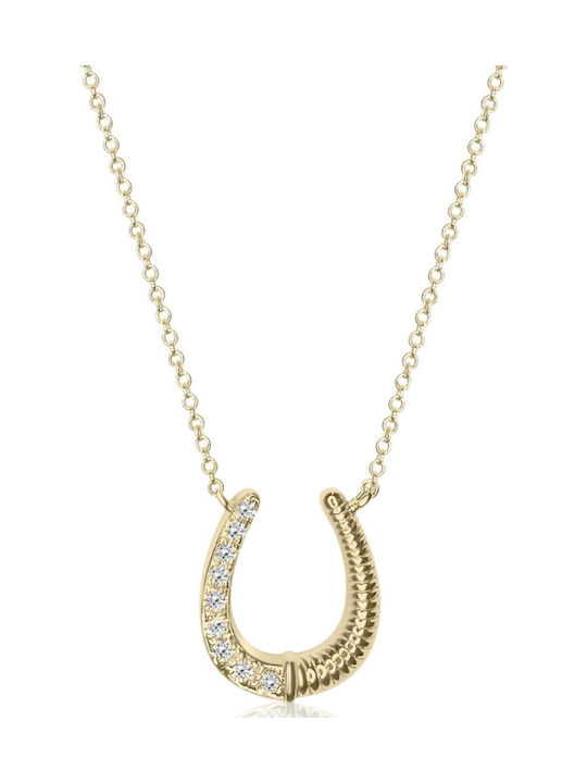 Chrilia Halskette Bogen aus Gold 18k mit Diamant