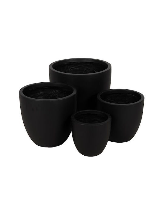 Planter Box 44x41.5cm Set 4pcs Black Velvet-Black Metal