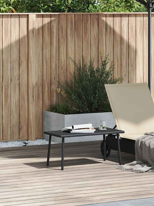 Sitting Room Outdoor Rattan Table Black 80x40x37cm
