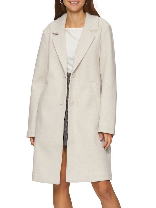 Women's White Coat with Buttons