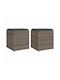 Garden Stool Cube Outdoor Rattan with Grey Cushion 2 Pieces 40x40x43cm