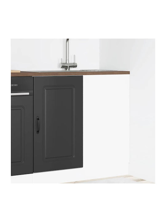 Γωνιακό Ντουλάπι Δαπέδου Μαύρο 86x46x81.5εκ.
