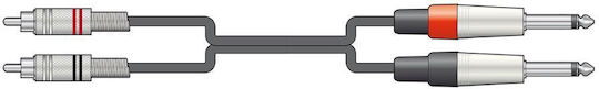 Citronic Cable 2 x 6.3mm male - 2x RCA male 1.5m (2R-2M6J150)