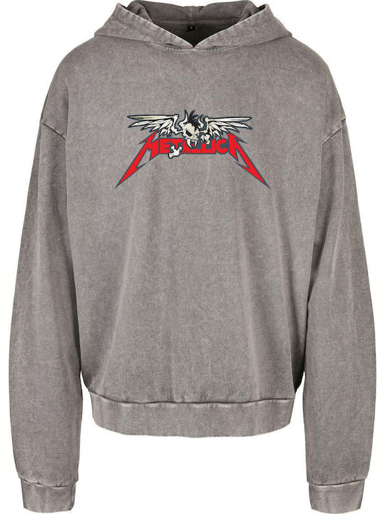 Oversized Premium Hoodie Metallica Skull Rock Avenue Asphalt