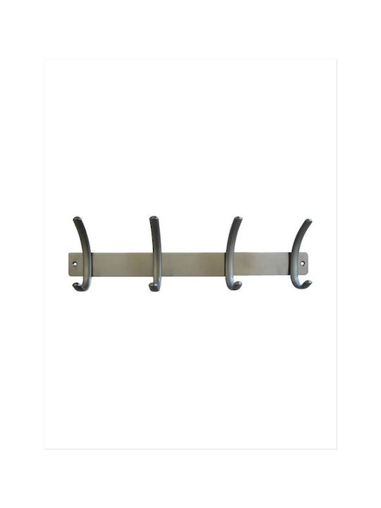 Wall-Mounted Bathroom Rail with 4 Positions Silver
