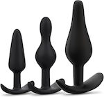 SMD For Beginners Anal Plugs (S / M / L ) Set Black 3pcs