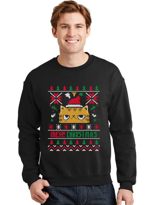 Weihnachtlicher Hässlicher Pullover Meh Weihnachten Popkultur Schwarz