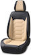 Set Universal Car Seat Covers Black Cream Eco-leather Front Back