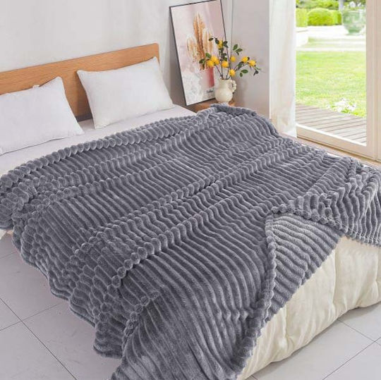 SpitiBazaar Pătură Catifea Extra-dublă 220x240cm Gri închis