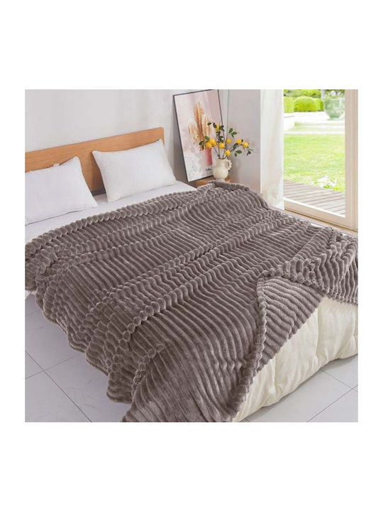 SpitiBazaar Blanket Velvet Queen 220x240cm Mocha
