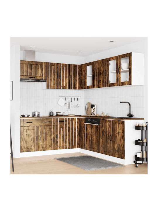 Lucca Kitchen Cabinet Set Wall & Floor Smoky Oa...