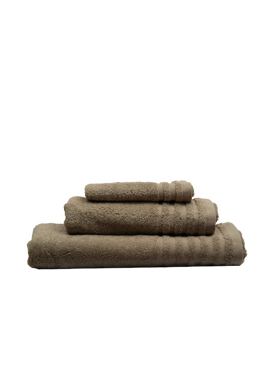Epavlis Homeware Комплект Кърпи за Баня 3бр Σχ.2005 Кафяв